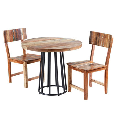 Coastal Round Dining Table - Wood - L90 x W90 x H78 cm