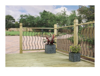 COASTE Metal Deck Decking Infill Fence Panel 280mm Wide x 770mm High (Pack of 2) DPCB