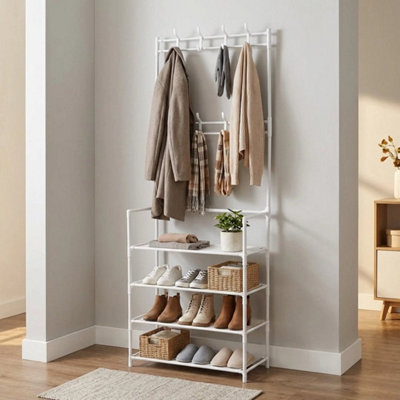 Coat and Hat Stand Shoe Rack Shelf Bag Storage