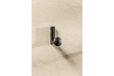 Coat Hat Hooks Twin Robe Door Dress Bathroom Towel Bag Wall Hanger Black matt Arco - 3