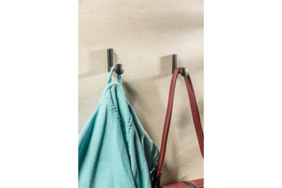 Coat Hat Hooks Twin Robe Door Dress Bathroom Towel Bag Wall Hanger Black matt Arco - 5