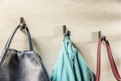 Coat Hat Hooks Twin Robe Door Dress Bathroom Towel Bag Wall Hanger Black matt Arco - 6
