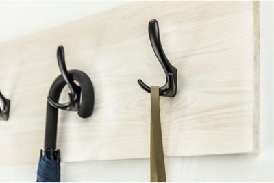 Coat Hat Hooks Twin Robe Door Dress Bathroom Towel Bag Wall Hanger Chrome Cordoba - 3