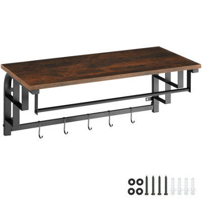 Coat Rack Westwood 66x30x27cm Industrial wood dark, rustic at B&Q