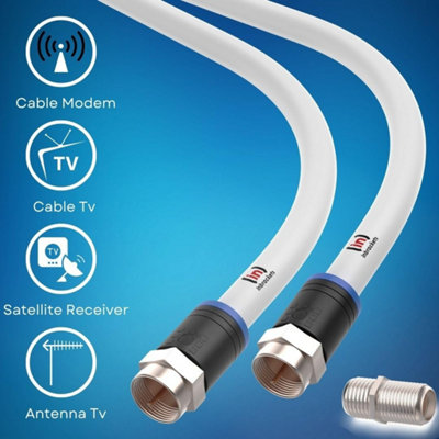 Coax Cable Lead Extension Kit for Virgin Media TV Broadband TiVo and Superhub - 3 Metres - 3