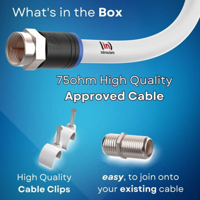 Coax Cable Lead Extension Kit for Virgin Media TV Broadband TiVo and Superhub - 3 Metres - 5