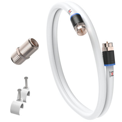 Coax Cable Lead Extension Kit for Virgin Media TV Broadband TiVo and Superhub - 5 Metres