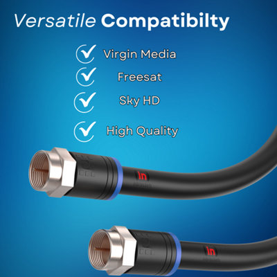 Coax Cable Lead Extension Kit for Virgin Media TV Broadband TiVo and Superhub Black 1 Metre - 5