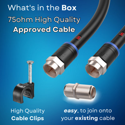 Coax Cable Lead Extension Kit for Virgin Media TV Broadband TiVo and Superhub Black 10 Metres