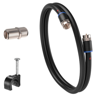 Coax Cable Lead Extension Kit for Virgin Media TV Broadband TiVo and Superhub Black 3 Metres - 6