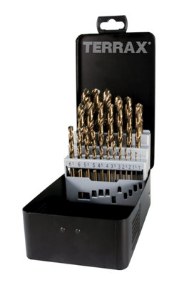 Cobalt Drill Bit Set - 25 Piece Set of 1mm to 13mm