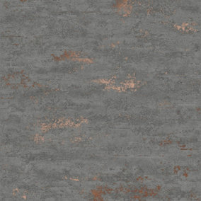 Cobalt Industrial Metallic Wallpaper In Dark Grey