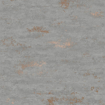 Cobalt Industrial Metallic Wallpaper In Grey And Copper DIY at B&Q