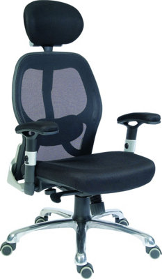 Cobham Mesh Executive Chair Black with adjustable lumbar support and height adjustable armrests