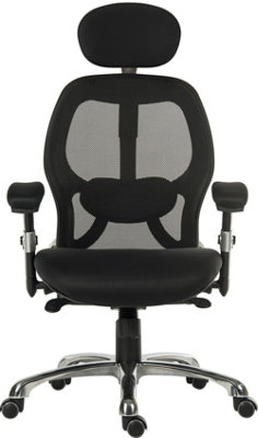 Cobham Mesh Executive Chair Black with adjustable lumbar support and height adjustable armrests