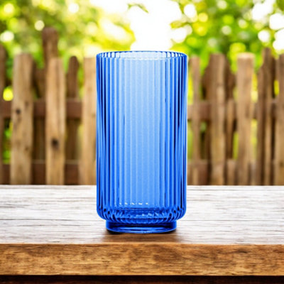 Coblat Blue Acrylic Plastic 22oz Ribbed Jumbo Highball Drinking Cups ...