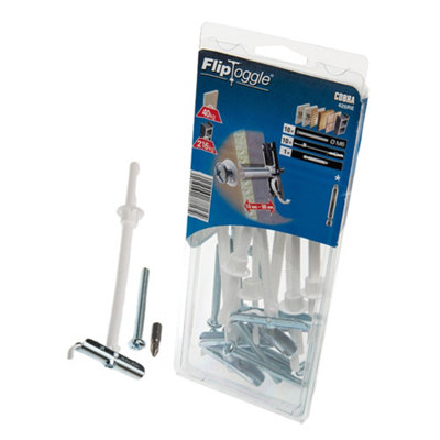 Cobra FlipToggle M6 Heavy Duty MultiMaterial Hollow Wall Fixings With