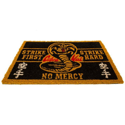 Cobra Kai No Mercy Door Mat Black/Yellow (One Size)