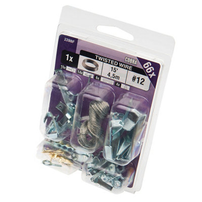 Cobra Light Duty Picture Hanging Assortment Wall Hooks, Wire & Eyelets 66 Piece Set Price Comparisons | Compare The Build