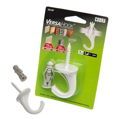 Cobra VersaHook Large Multipurpose Heavy Duty Wall & Ceiling Hook DIY