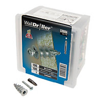 Cobra WallDriller 4mm Zinc Self-Drilling Plasterboard Fixings With Screws & Driver 100 Pack