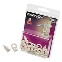 Cobra WallDriller White Self-Drilling Plasterboard Picture Hooks 3.5mm 10 Pack