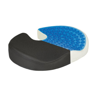 Coccyx Memory Foam Cooling Gel Cushion - Back Support & Pressure Relieving Cushion with 3D Breathable Cover - H8 x W40 x D35cm