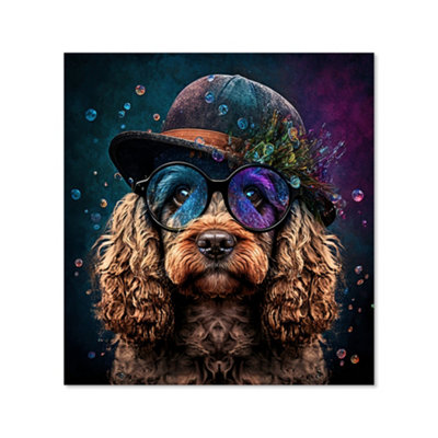 Cockapoo Dog Face Splashart Premium Glass Kitchen Splashback W600mm x ...