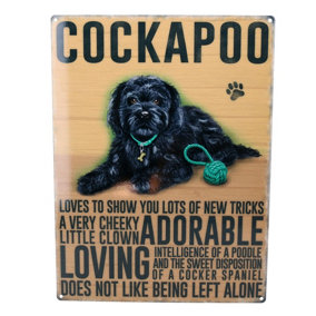 Cockapoo Dog Metal Sign Plaque Metal Tin House Garden Home Wall Art Door