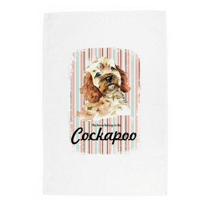 Cockapoo Tea Towel - Novelty Dog Themed Gift Kitchen Linen/Dish Cloth