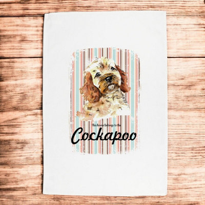 Cockapoo Tea Towel Novelty Dog Themed Gift Kitchen Linen Dish Cloth 12.99 at B Q