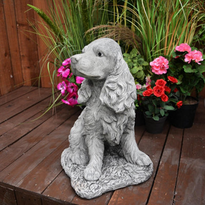 Cocker Spaniel Dog Stone Cast Garden Ornament