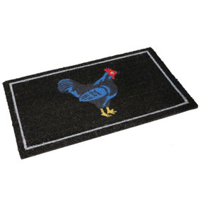Cockerel Rooster Design Door Mat Doormats Welcome Home Chicken 45 x 75cm