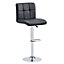 Coco Black Faux Leather Bar Stools With Chrome Base In Pair