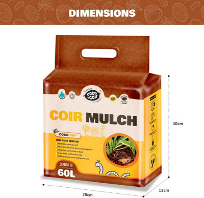 Coco&Coir Coco Chip - 60L/4.5KG - Peat Free Mulch