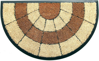 Coco&Coir Door Mat Natural Coir Printed Shaped Latex Backed Door Mat 45cm x 75cm SUNRISE CLUSTER