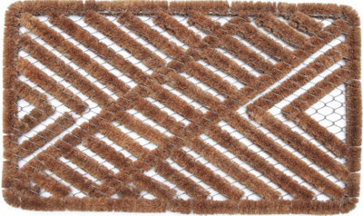 Coco & Coir Door Mat Outdoor Weather Proof Front Door Mat  Water Draining Boot Scraper 45 x 75 cm IRON HEART