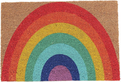 Coco & Coir Door Mat Rainbow Indoor Outdoor Non Slip Colourful Design ...