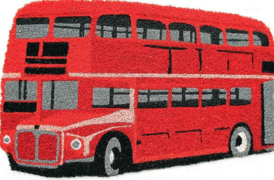 Coco & Coir Door Mats Indoor Non Slip London Bus Design Entrance Welcome Mat 45cm x 75cm ROUTEMASTER