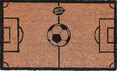 Coco&Coir Natural Coir Eco-Friendly Indoor Outdoor Heavy Duty Football Themed Entrance Door Mat 45 x 75 cm THE GAME