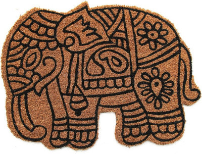 Coco&Coir Natural Coir Non-Slip Eco-Friendly Indoor Outdoor Heavy Duty Animal Theme Entrance Door Mat 45X75cm ROYAL JUMBO