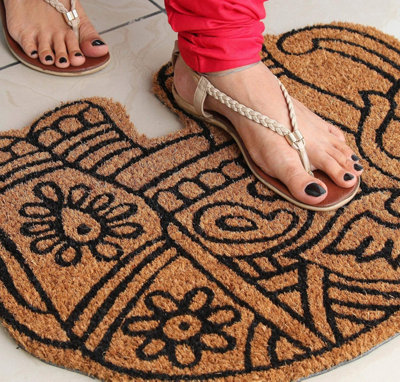 Coco&Coir Natural Coir Non-Slip Eco-Friendly Indoor Outdoor Heavy Duty Animal Theme Entrance Door Mat 45X75cm ROYAL JUMBO