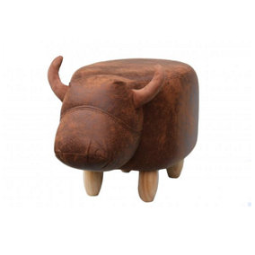 Cocoa The Brown Leatherette Footstool. H36 cm. Christmas Gift Idea