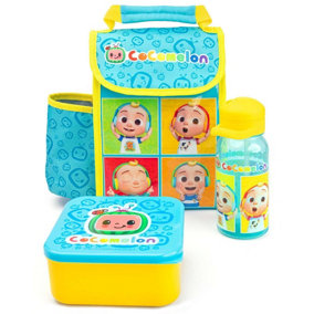 Cocomelon Childrens/Kids Baby JJ Lunch Bag Set Blue/Yellow (One Size)