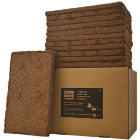 COCONUT COMPOST. Organic Coir Soil. 72L (12x6L) Peat Free + Plastic Free. Indoor + Outdoor Plants. Professional Standard.