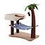 Coconut Tree Cat Tree Tower Kitten Scratching Post Pet Toy with Hammock and Hanging Ball