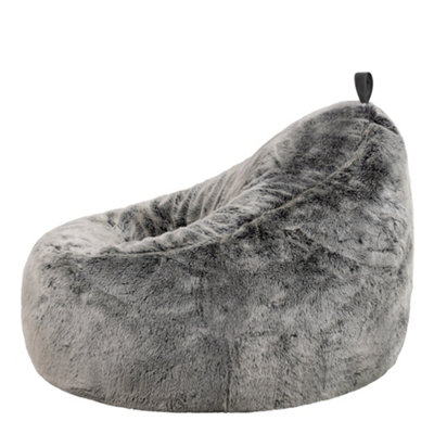 Cocoon Faux Fur Bean Bag Arctic Wolf Grey Bean Bag Chairs