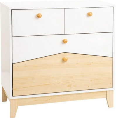 Cody 2+2 Drawer Chest in White and Pine Effect Finish