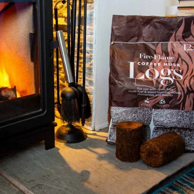 Coffee Husk Logs Eco 12 Pack x 5 - 4