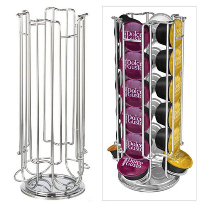 Coffee Pod Rotating Holder Rack, Capsule Stand - Store Up To 24 Capsules In 4 Different Variety Sections